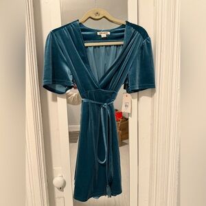 Billabong Deep Teal Velvet Midi Dress